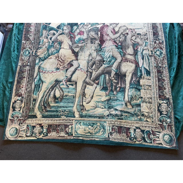 French French Tapestry Musuem Replica With Coa "Les Herauts" For Sale - Image 3 of 6