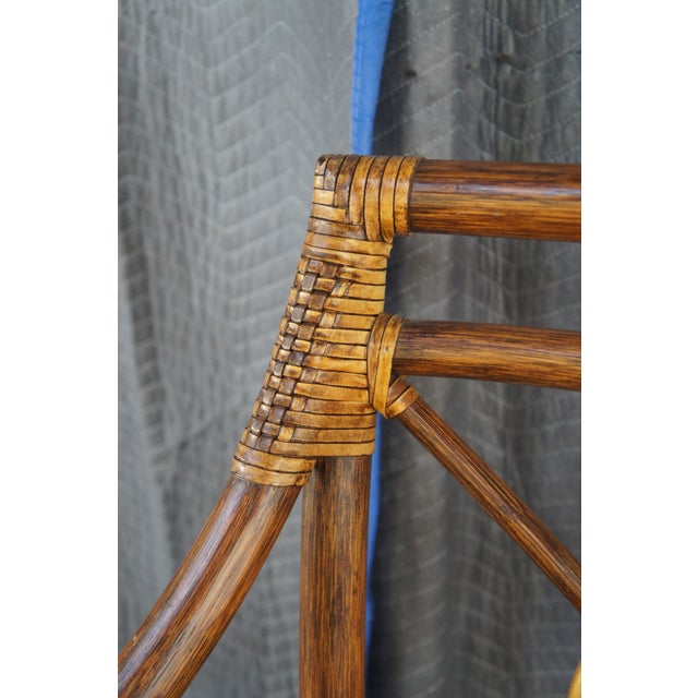8 McGuire Mid Century Modern Boho Chic Bamboo Target Back Dining Chairs For Sale - Image 11 of 18