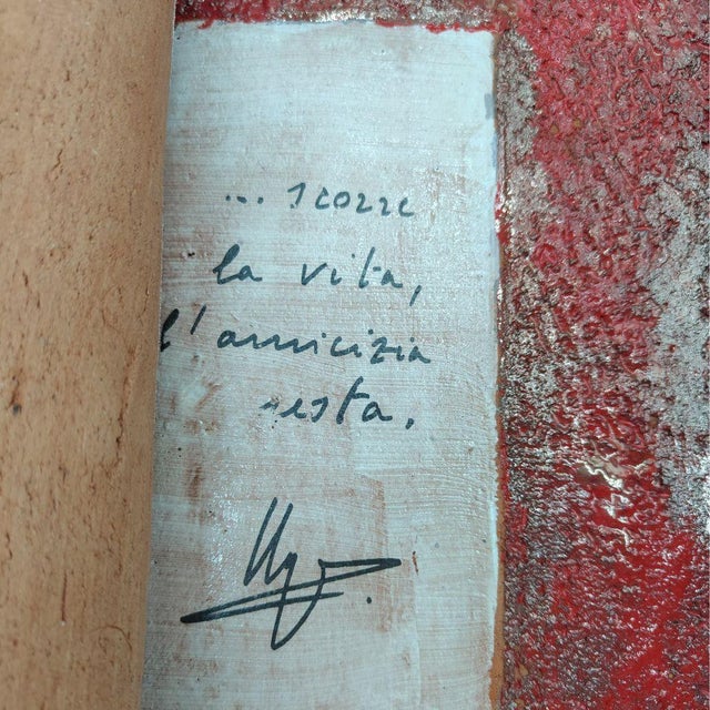 1960s Pompeo Pianezzola, Red: Life, Friendship Remains, 1996, Ceramic & Parchment For Sale - Image 5 of 12