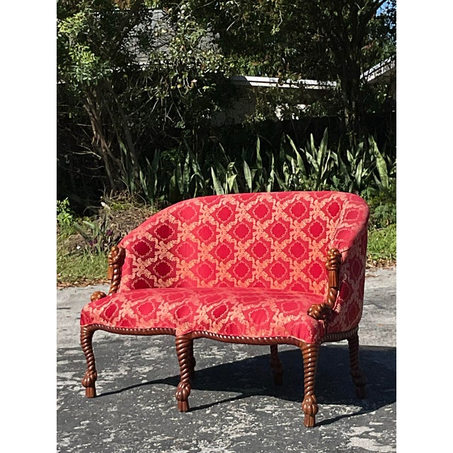 Vintage Regency Knot and Rope Settee For Sale - Image 4 of 11