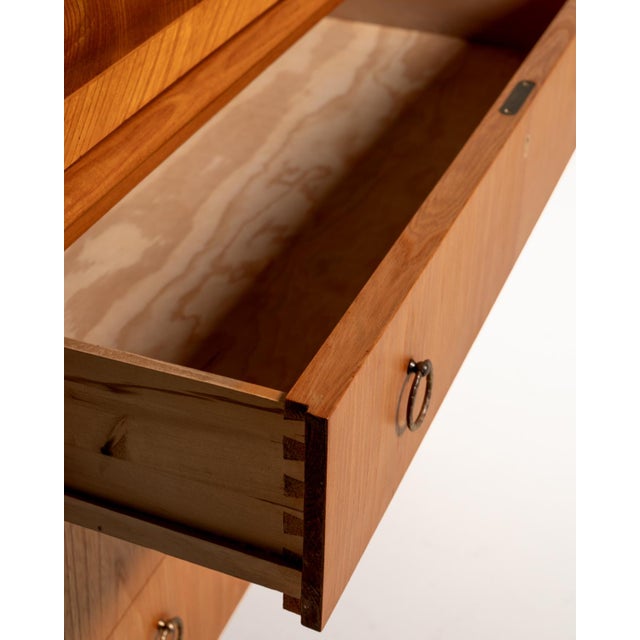 Scandinavian Secretaire in Elm and Root, 1950s For Sale - Image 10 of 16