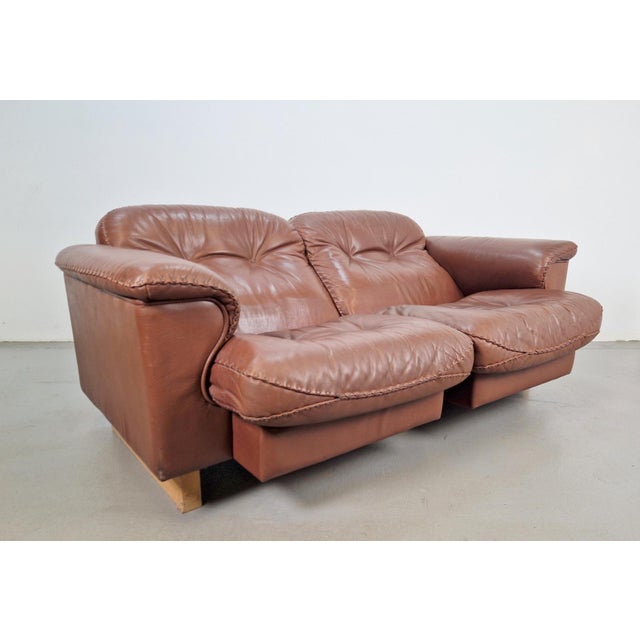 Vintage DS101 Two-Seater Leather Sofa from de Sede, 1970s For Sale - Image 16 of 17