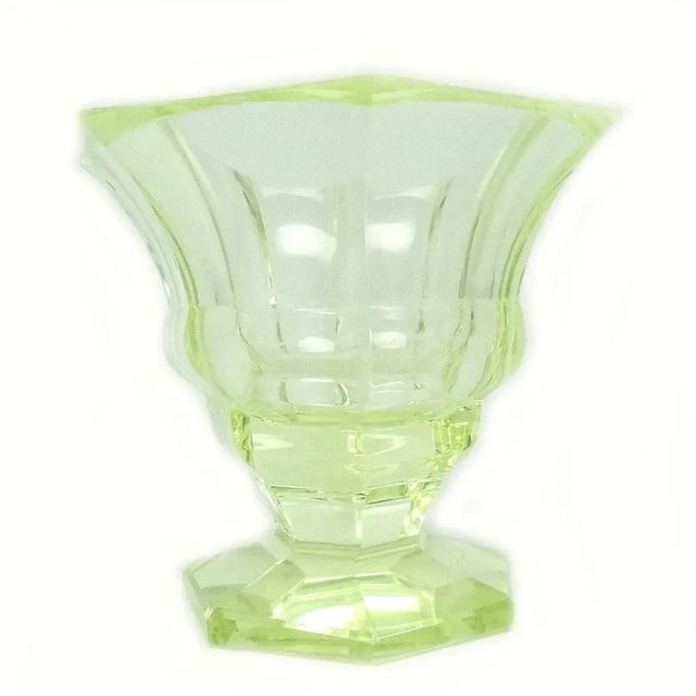1930s Art Deco Uranium Vase from Moser, Czechoslovakia, 1930s For Sale - Image 5 of 10