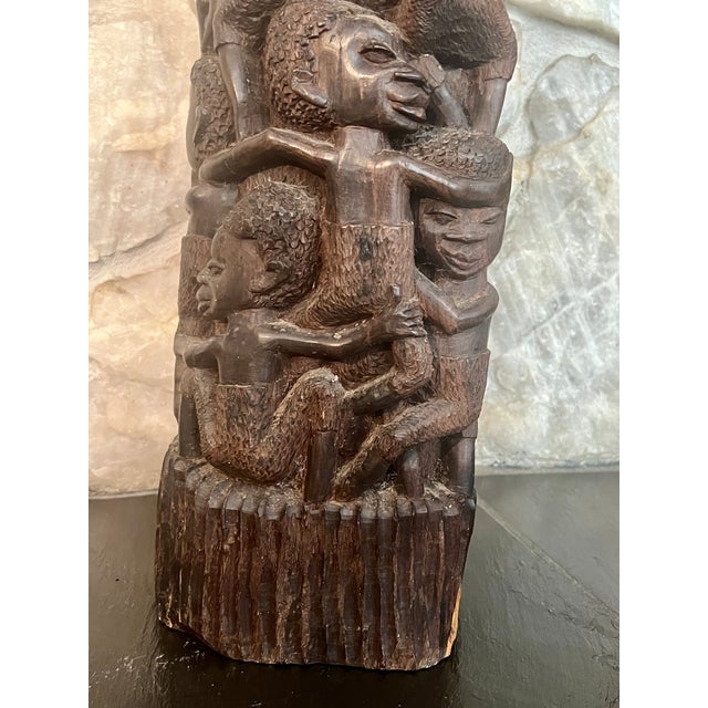 Mid-20th Century Large African Blackwood Makonde "Tree of Life" Ujamaa Sculpture – 45"h For Sale - Image 14 of 16