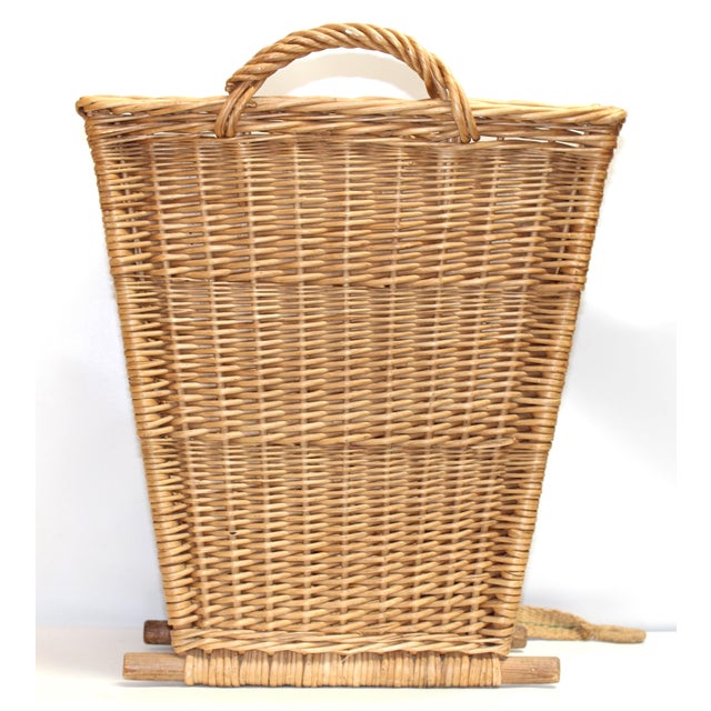 This Vintage French Provincial Vineyard Harvest backpack is a remarkable piece of history, originally worn on the back...