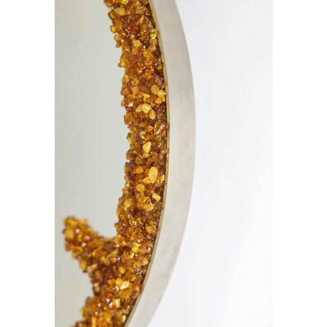 Gold Circular Mirror in Semi-Precious Stones For Sale - Image 8 of 10