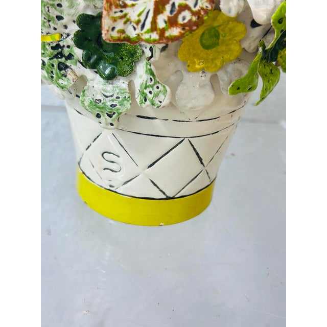 1970s Vintage Metal Tole Flower Arrangement For Sale - Image 5 of 8