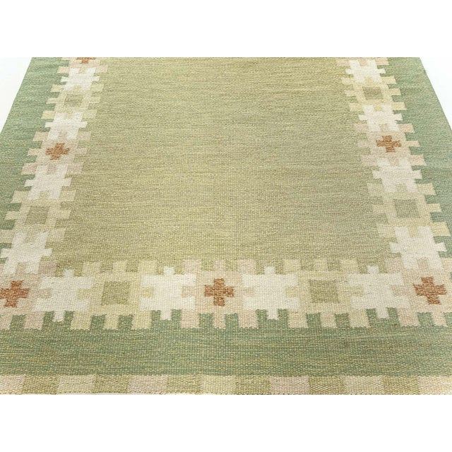 Doris Leslie Blau Swedish Vintage Geometric Flatweave Rug By Ingegerd Silow For Sale - Image 4 of 7