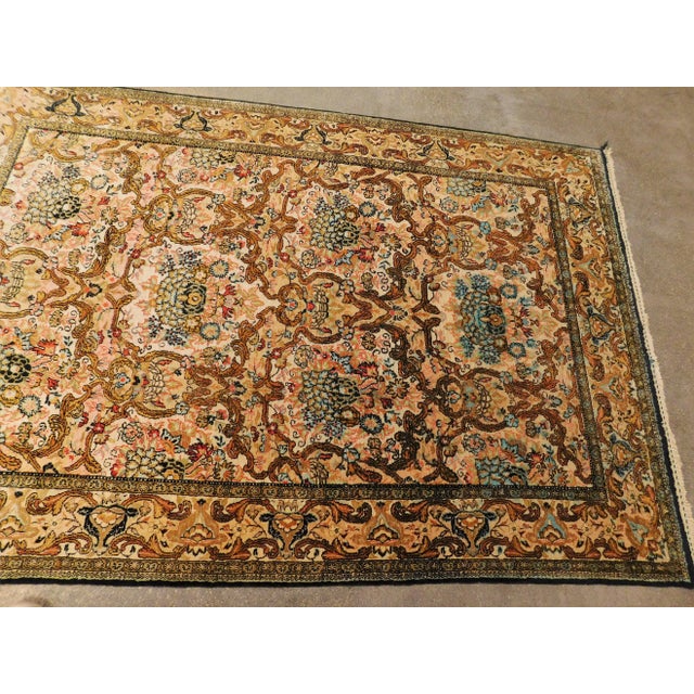 Vintage Hand Knotted Persian Silk Area Rug For Sale - Image 9 of 13
