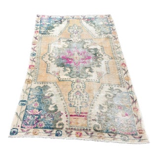 1960s Vintage Turkish Rug - 3′11″ × 7′2″ For Sale