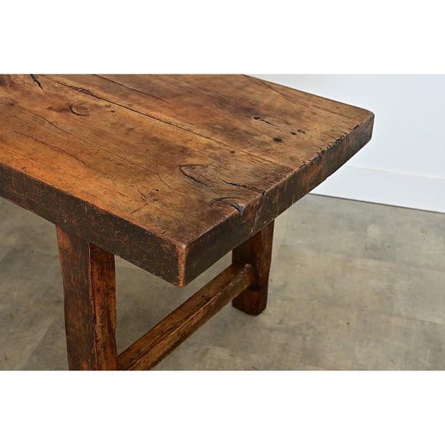 French French 19th Century Solid Beech Farm Table For Sale - Image 3 of 18