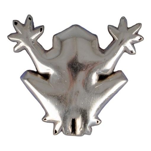 Handmade Silver Frog Brooch For Sale - Image 11 of 11
