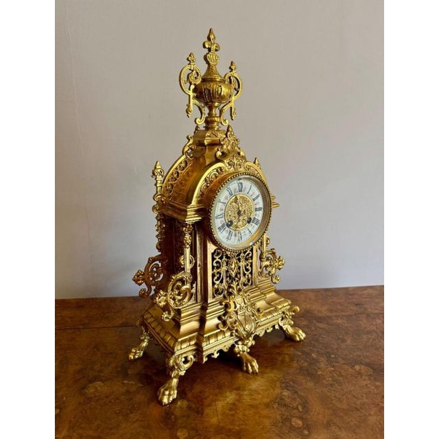 Antique Victorian Ormolu Mantle Clock, 1880 For Sale - Image 6 of 8