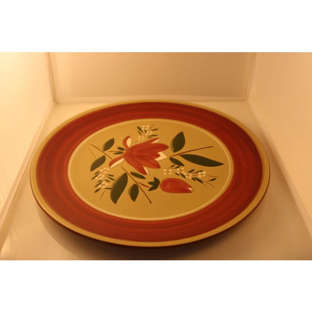1950s Mid Century Stangl Pottery Magnolia Pattern 14" Serving Platter For Sale - Image 5 of 8