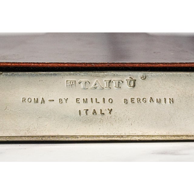 Vintage Taitù Italy Pewter Photo Picture Frame Neoclassical Architectural Pediment Easel Back Luxury Home Decor For Sale - Image 16 of 16