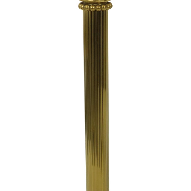 Hollywood Regency Lamps with Brass Pillar Column, 1950s, Set of 2 For Sale - Image 4 of 18