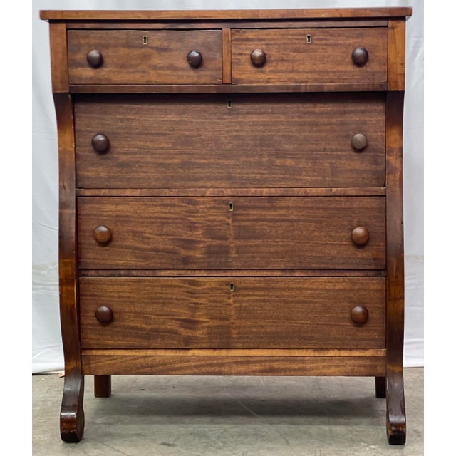 Antique Late 1800s Mahogany American Empire Chest of Drawers Chairish