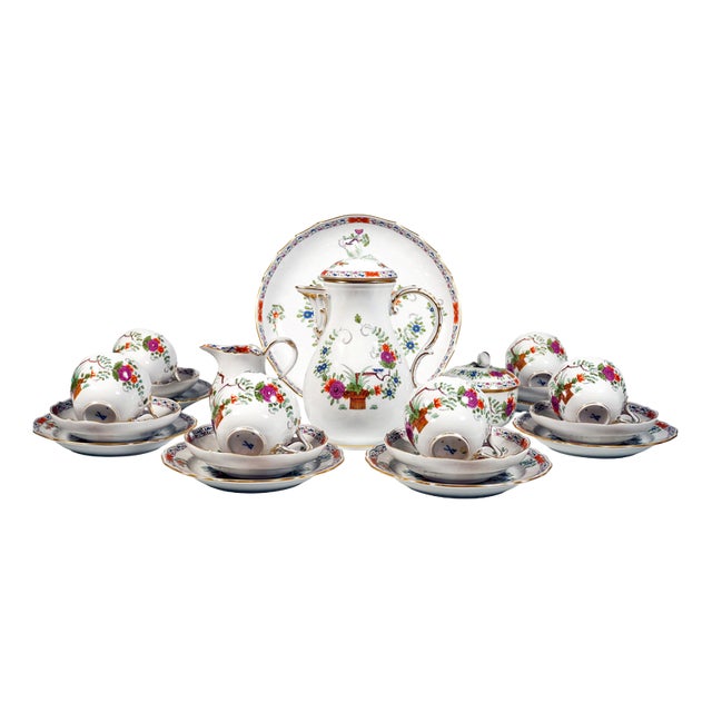 20th Century Coffee Set with Sheaf Pattern from Meissen, Set of 22 For Sale