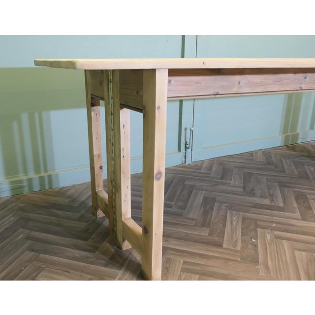 Long Extending Pine Dining Table, 1980 For Sale - Image 6 of 8