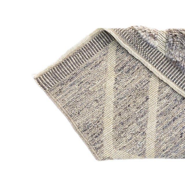 Sand Diamond Trellis Hand-Knotted Wool Rug | 10' X 7'2" | One of a Kind For Sale - Image 8 of 11