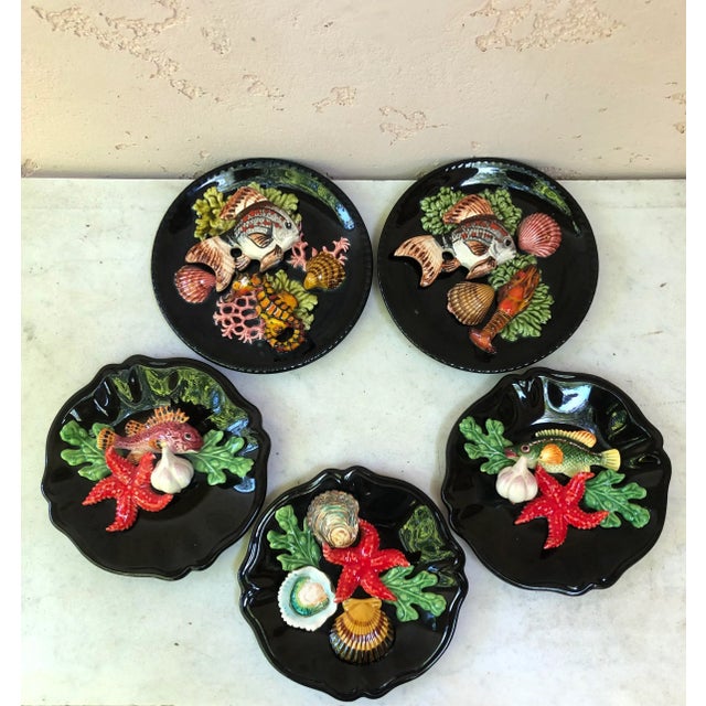 1950s Majolica Fish Sealife Platter Vallauris, Circa 1950 For Sale - Image 5 of 7