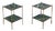Antique Brass and Green Marble Etagere Side Tables, 1950, Set of 2 For Sale