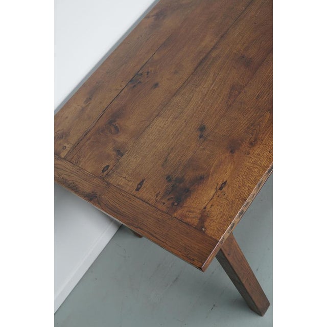Wood Antique French Farmhouse Dining Table in Oak For Sale - Image 7 of 18