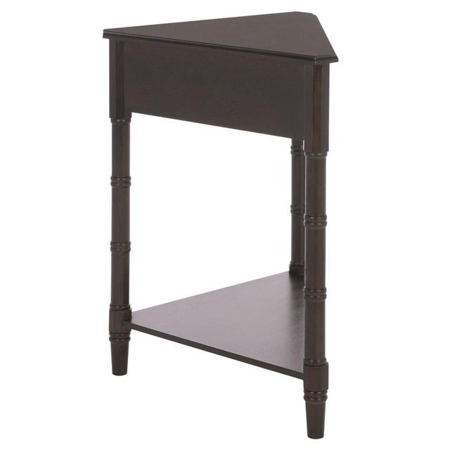 Gomez 1 Drawer 1 Shelf Corner Table in Dark Chocolate For Sale - Image 9 of 10