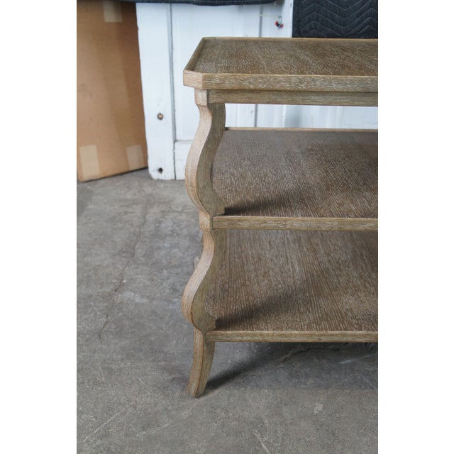 Early 21st Century 2 Woodbridge Furniture Vintage Tiered Oak Side Accent Tables Modern Pair For Sale - Image 5 of 11