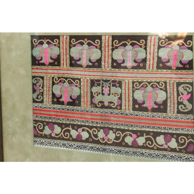 Framed Vintage Sequin Embroidery Wall Art For Sale - Image 4 of 7