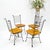 American Mid-Century Modern wrought iron & solid birch seats dining chairs mint!