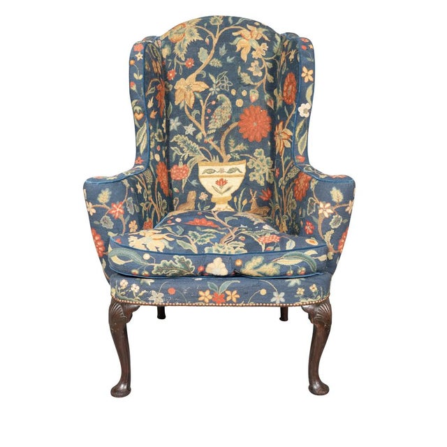 George II Mahogany Wing Chair For Sale In Boston - Image 6 of 9