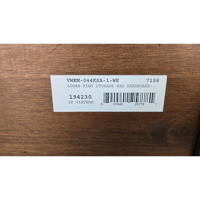 West Elm Logan King Storage Bed For Sale - Image 9 of 9