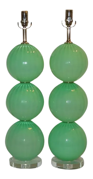 Joe Cariati Green Hand Blown Lamps