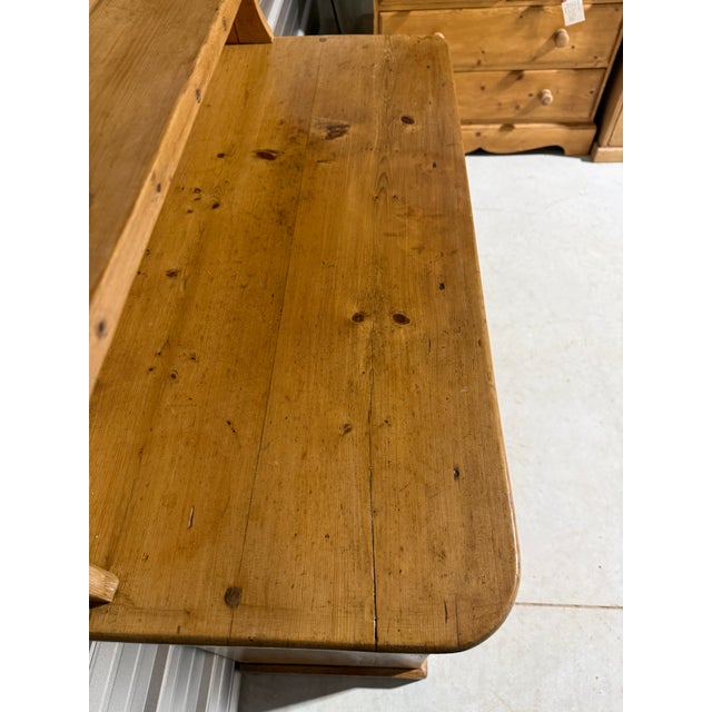 Tan Antique Pine Two Piece Dresser From England For Sale - Image 8 of 18
