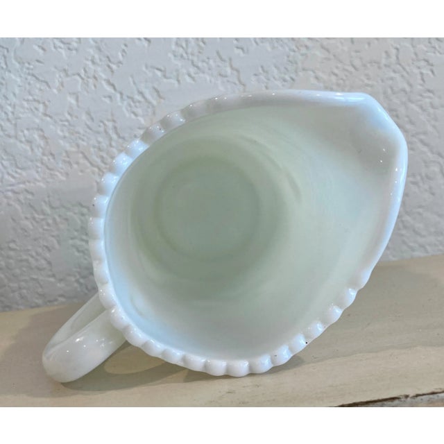 Mid 20th-Century Wreathed Cherry Milk Glass Creamer by l.g. Wright Glass For Sale - Image 9 of 13