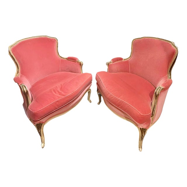 Late 19th Century A Pair, French Provincial Bergere Chairs For Sale