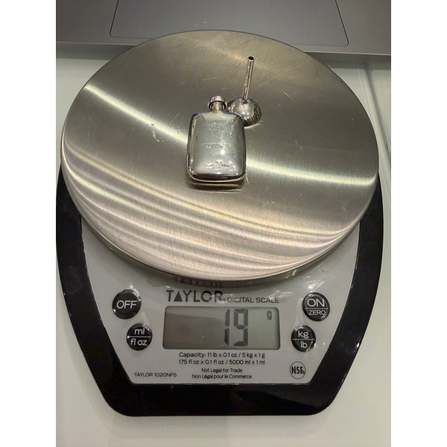 Tiffany & Co. Miniature Sterling Silver Traveling Perfume Flask and Funnel Set, Monogrammed W. F. For Sale - Image 10 of 12