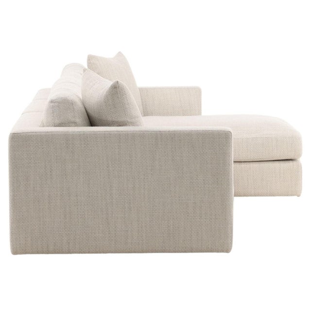 Contemporary Contemporary Taupe Woven Right Chaise Sofa For Sale - Image 3 of 8