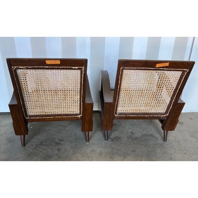 Mid 20th Century Mid 20th Century Pair of Deco Period British Colonial Teak Club Chairs For Sale - Image 5 of 6
