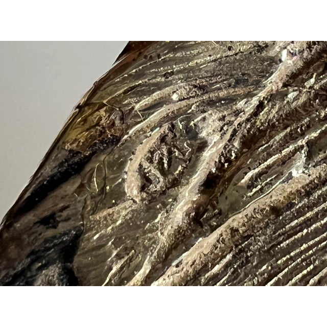 Pair Antique Silver Cockerel Rooster Figurines / Sculptures For Sale - Image 18 of 18