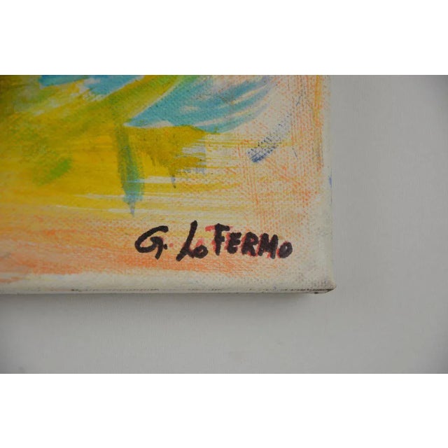 Composition in Yellow is an original oil on canvas realized by Giorgio Lo Fermo in 2020. Hand-signed on the lower right...