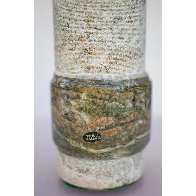 Mid-Century Modern Green-Grey Marble Lamp from Yxhult Kolmården, Sweden For Sale - Image 5 of 17