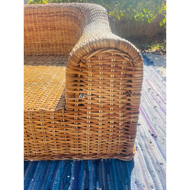 Vintage “Jennifer” Sofa Attributed to Michael Taylor, Organic Modern Wicker Gem! For Sale - Image 10 of 13