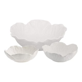 Bordallo Pinheiro Cabbage Nesting Bowls, Beige, Set of 3 For Sale