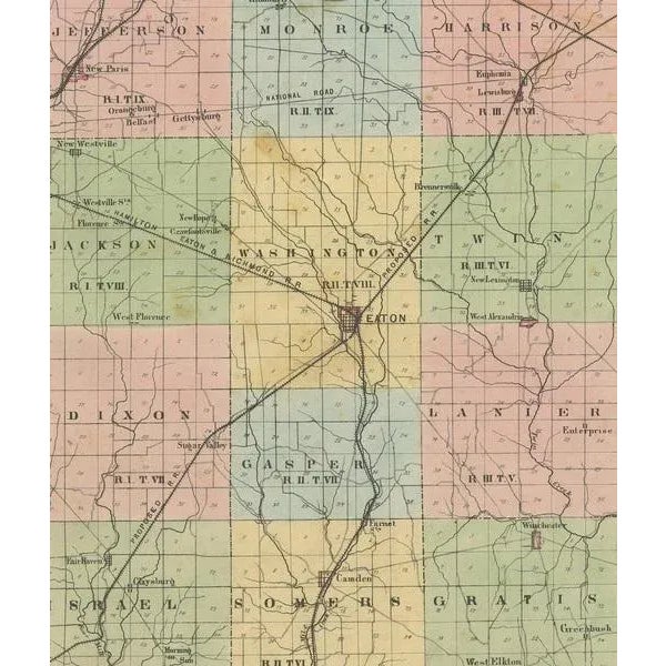 Antique Map of Preble County Ohio by Titus, 1871 For Sale - Image 4 of 5