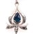 Modern 18 Karat White Gold With Blue Sapphire Drop Necklace For Sale - Image 3 of 12