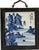 Blue Asian Antique Set of Four Chinese Blue and White Porcelain Plaques, Signed & Inscribed Shanshui Landscapes, Ebonized FramesTiles For Sale - Image 4 of 9