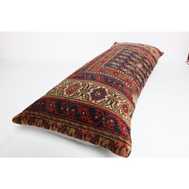 Art Deco Handwoven Tribal Navy Blue Throw Rug Pillow Cover -16'' X 40'' For Sale - Image 3 of 10