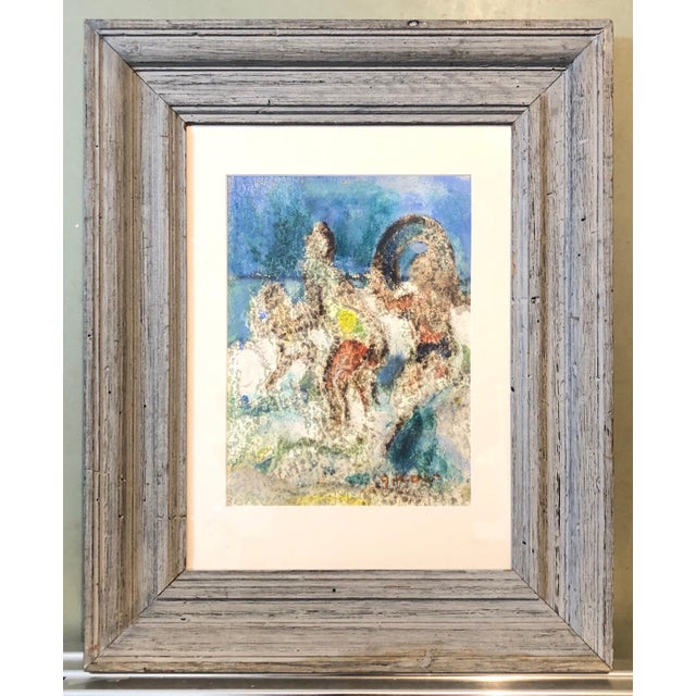 1960s Ruth Gikow, Modernist Beach Scene Painting, Playing Ball in Surf, WPA Jewish Woman Artist, c.1950s For Sale - Image 5 of 8